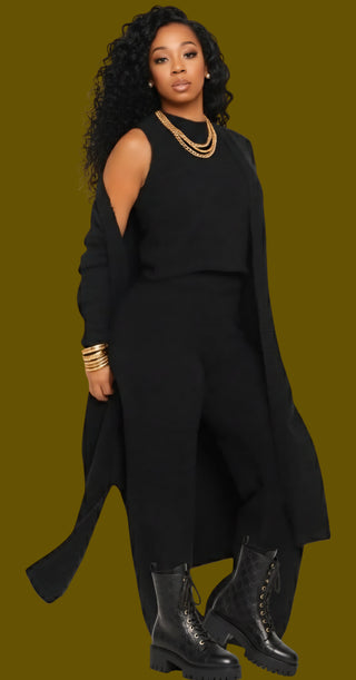 NYCHOLE ELLE - COZY LUXE 3-PIECE SET - BLACK